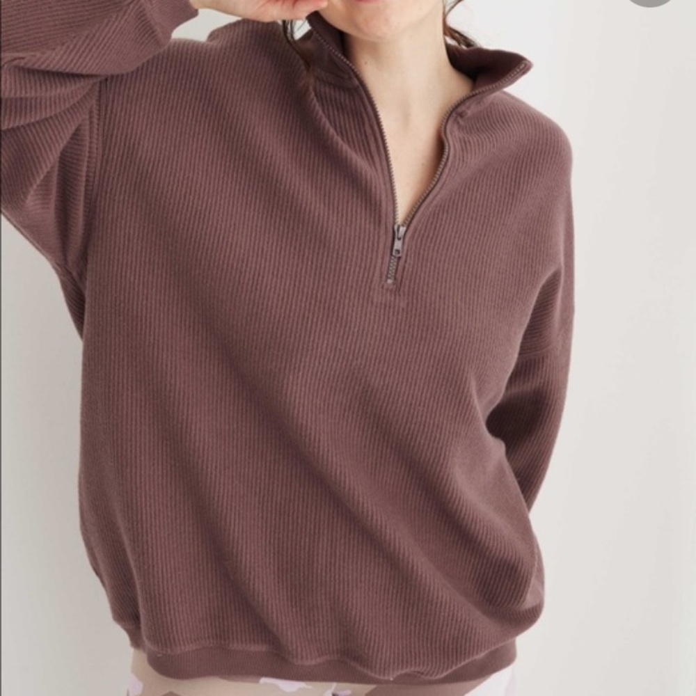 Aerie Good Vibes Corded oversized Quarter zip